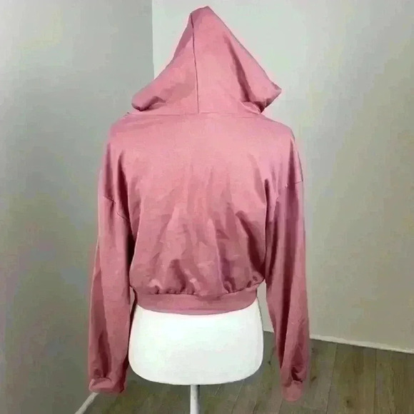 SHEIN Pink Cropped Drawstring Hoodie Size M - Picture 5 of 9